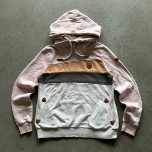 Wanakome Sweatshirt Womens XXL Pink White Hoodie Cowl Neck Fleece Pullover Logo